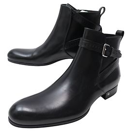 NUOVE STIVALI ANKLE BOROUGH LOUIS VUITTON 9 43 PELLE NERA Nero