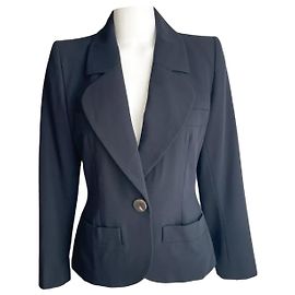 Yves Saint Laurent Rive Gauche Wollblazer schwarz Schwarz