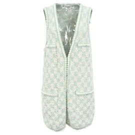 Colete Chanel de algodão verde Verde