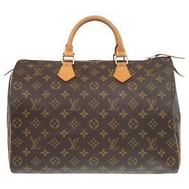 Sac à main Louis Vuitton Speedy 35 Monogram Marron Monogramme