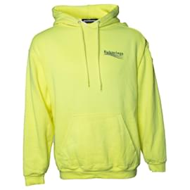 Balenciaga-Balenciaga, yellow hoodie with logo-Yellow