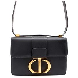 Christian Dior 30 Montaigne Flap Leather Micro Schwarz