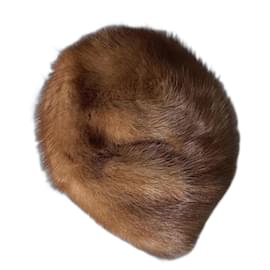 Autre Marque Toque en vison camel Camel