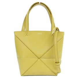 Loewe Puzzle Fold Tote Mini aus Kalbsleder Orange