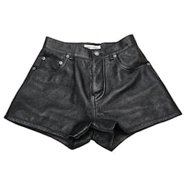 Yves Saint Laurent Shorts en cuir Saint Laurent Noir