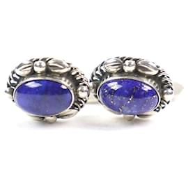 Autre Marque Gemelos de Lápiz Lázuli en Plata 925 Georg Jensen Plata Azul