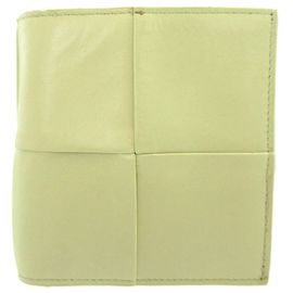 Billetera bi-fold de cuero amarillo Bottega Veneta Amarillo
