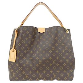 Borsa a Spalla Graceful MM Monogramma Louis Vuitton Marrone Beige