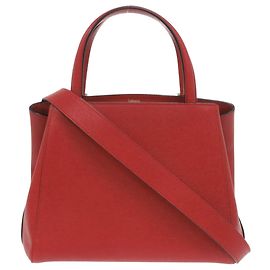Sac à main en cuir moyen Triennale 2-en-1 Valextra Rouge