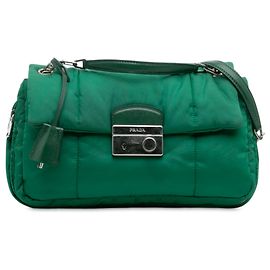 Prada Grüne Tessuto Bomber mit Sound Lock Kette Grün