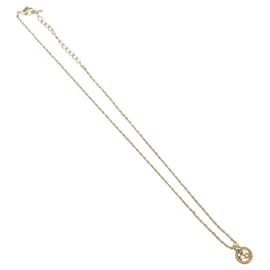 Runder Anhänger CD Christian Dior Halskette Metall Golden