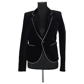 Saint Laurent-Black Velvet Blazer-Black