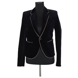 Saint Laurent Schwarzer Samtblazer Schwarz