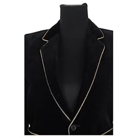 Saint Laurent-Black Velvet Blazer-Black