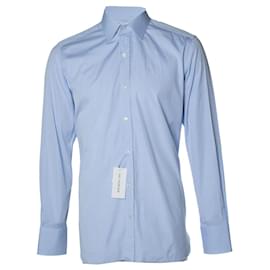 Camicia in cotone blu Tom Ford Blu