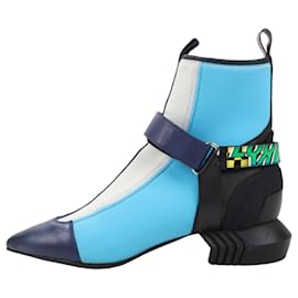 Louis Vuitton-Louis Vuitton Neoprene Deep Sea Ankle Boot in Blue, Size 39 EU-Blue