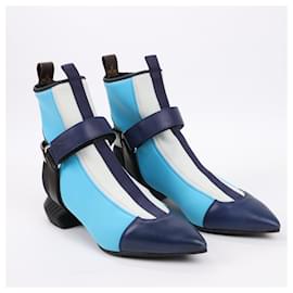 Louis Vuitton-Louis Vuitton Neoprene Deep Sea Ankle Boot in Blue, Size 39 EU-Blue