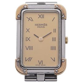 Hermès Cloiseur Uhr CR1.220 Silber Golden