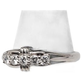 Seiko Pt900 Platinring mit 0,45 ct Diamant Silber