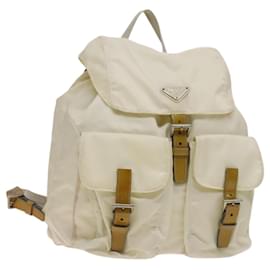Prada Double Front Pocket Backpack Tessuto Medium White