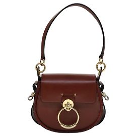 Chloé Bolsa Tess de couro pequena da Chloe Marrom