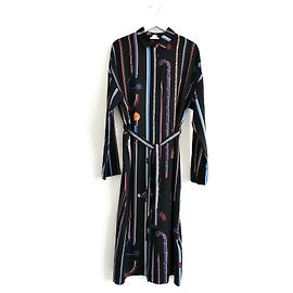 Vestido camisa de seda Twillaine con estampado Les Cannes de Hermès Otoño 2012 Multicolor