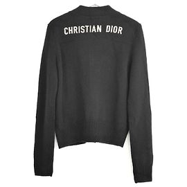 Cashmere-Cardigan mit Dior-Logo Schwarz