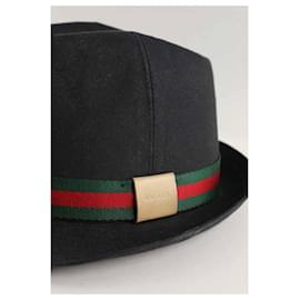 Gucci-Chapéu de Algodão Antracite-Cinza antracite