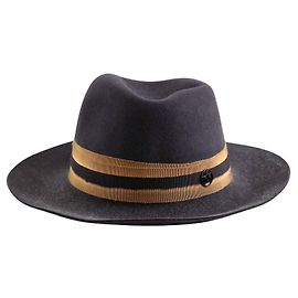 Maison Michel Charcoal wool Panama Dark grey