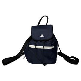 Vintage Courreges Polyester Backpack Navy Black Black