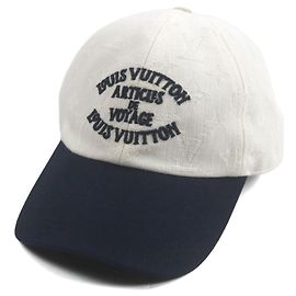 Gorra de viaje bicolor Louis Vuitton de algodón Blanco