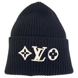 Louis Vuitton LV Headline Monogram Wool Beanie Black