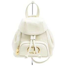 Leder-Rucksack Christian Dior Weiß