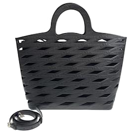 Balenciaga-Bolsa 2 em 2 Balenciaga Neo Basket em PVC-Preto