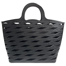 Balenciaga-Bolsa 2 em 2 Balenciaga Neo Basket em PVC-Preto