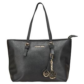 Michael Kors Jet Set Leather Tote Bag Black
