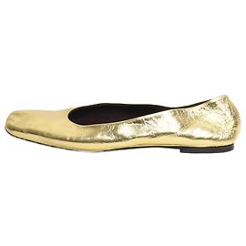The row Gold metallic leather flat shoes - size EU 39.5 Golden