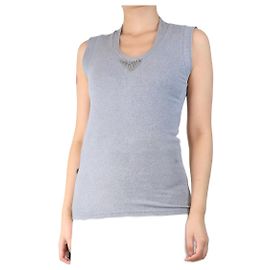 Brunello Cucinelli Top gris adornado - talla XL Gris