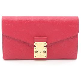Louis Vuitton Portefeuille Metis Empreinte Long Wallet Red Other