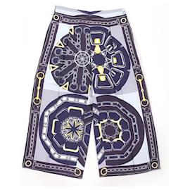 Pantalones de seda efecto caleidoscopio Hermès Azul Azul marino