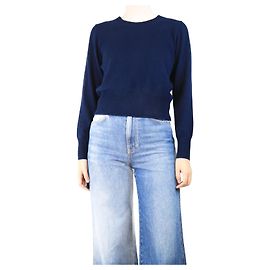 J.Crew Kürzer Pullover aus Kaschmir in Marineblau - Größe M Marineblau