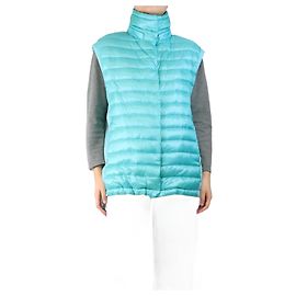 Herno Turquoise ultralight nylon vest - size UK 8 Green