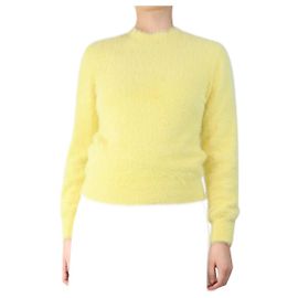 Maje Gelber flauschiger Pullover - Größe UK 8 Gelb