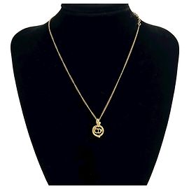 Christian Dior Gold Plated CD Logo Pendant Necklace Golden