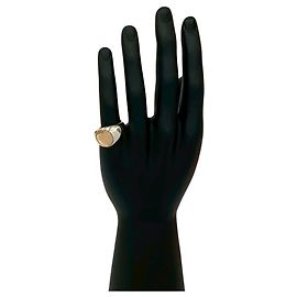 Hermès HERMES Ex Libris Chevalier Ring Silber Golden