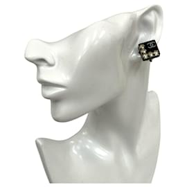 Orecchino quadrato con strass Coco Mark di Chanel Nero