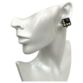 Pendiente cuadrado con strass Coco Mark de Chanel Negro