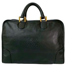 Bolsa de couro Loewe Vintage Amazona 40 com logo Anagrama Preto