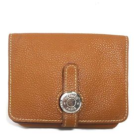 Hermès Hermes Dogon Leather Coin Case - Brown Brown