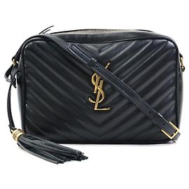 Bolsa de Ombro Lou da Saint Laurent Preto